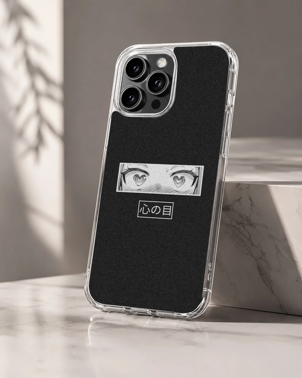 Anime Faces phone case featuring minimal typography design.